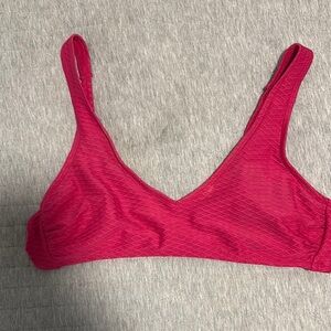 Women's Pink Textured bikini top